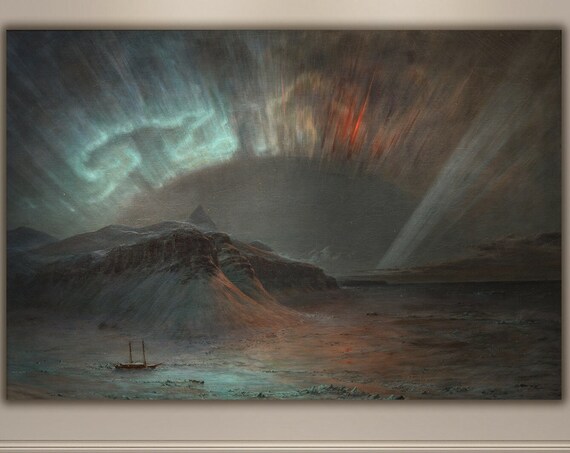 Aurora Borealis Canvas Print Frederic Edwin Church Northern Lights Artwork