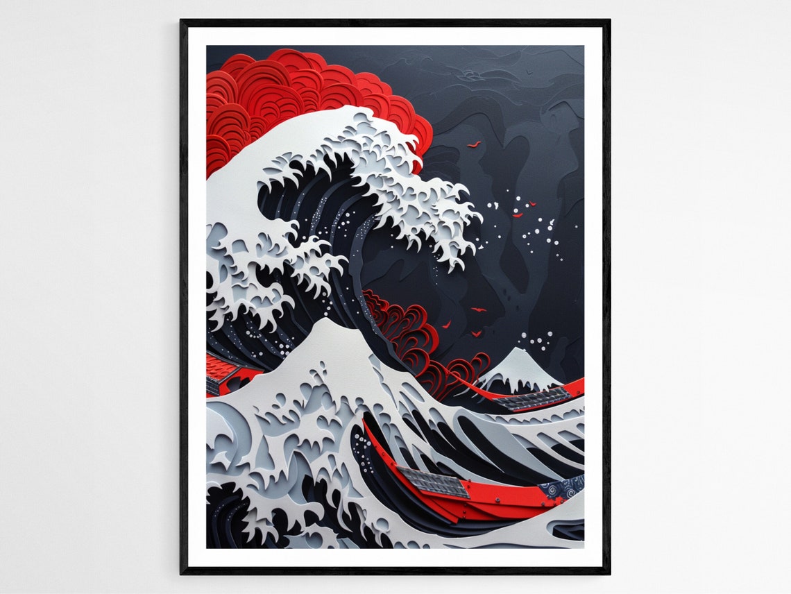 Hokusais Great Wave Art Print Vintage Nautical Decor Living Room Artwork Thoughtful Anniversary Gift