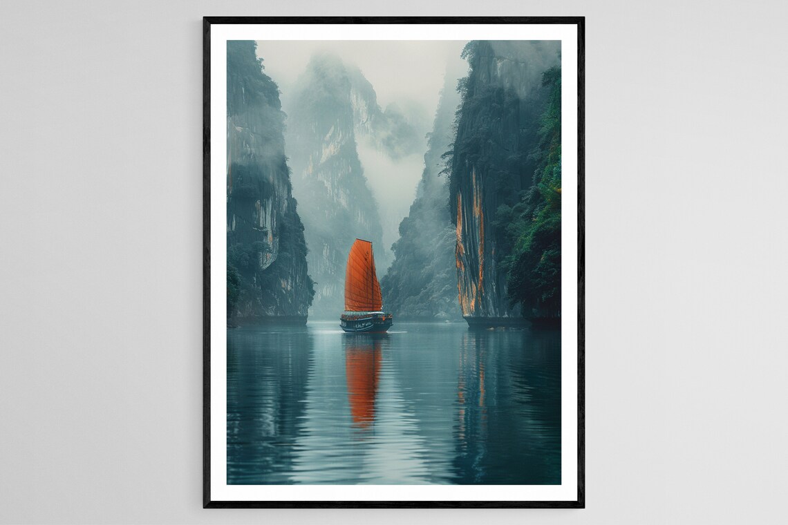 Ha Long Bay Painting, Serene Emerald Waters