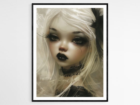 Goth Girl Art Print Doll Art Poster