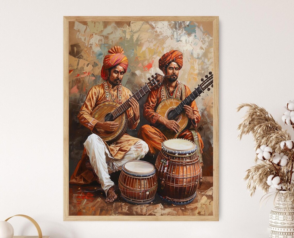 Indian Classical Music Cultural Wall Art Print