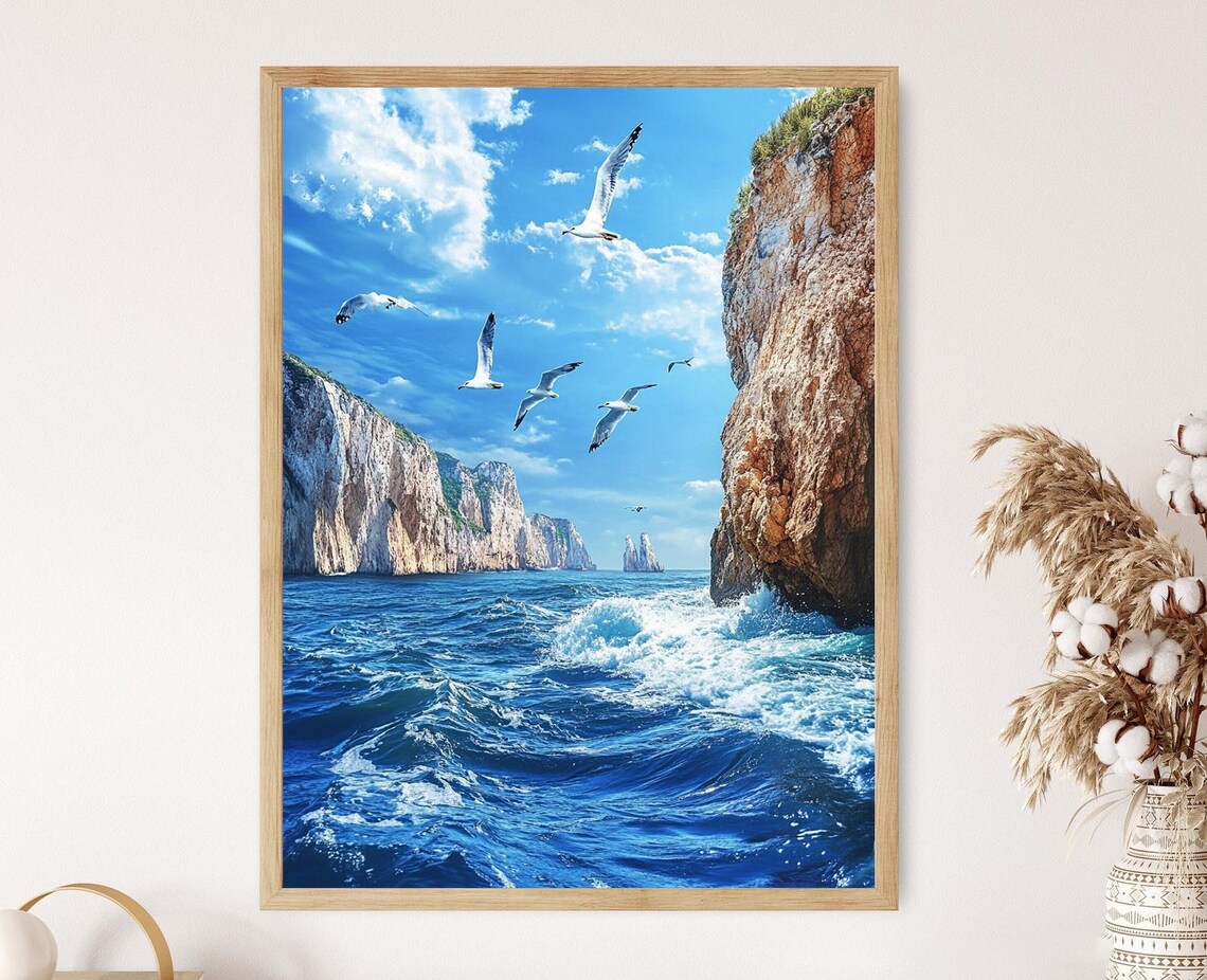Costa Alegre Art Print, Jalisco Coastline Blue Waters