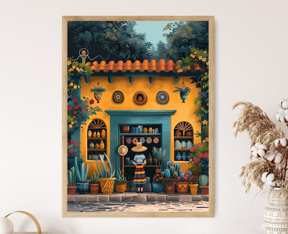 Colorful Puerto Rico Souvenir Shop Storefront Painting Art Poster