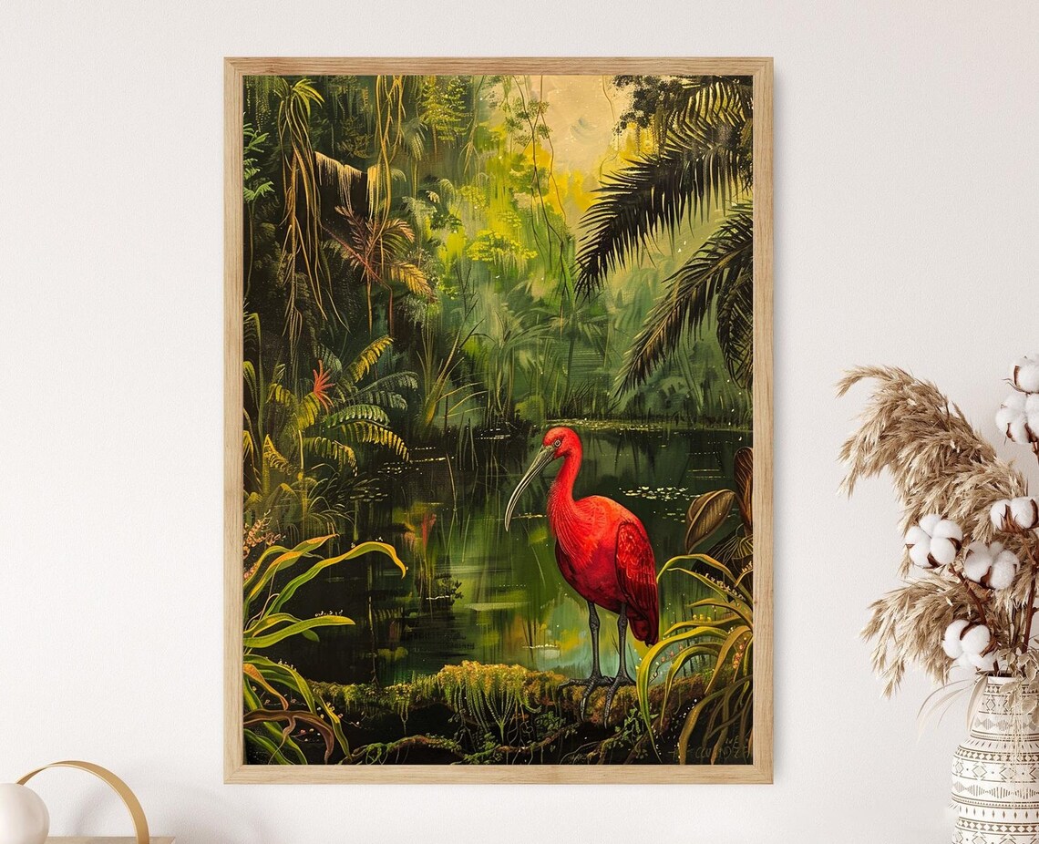 Caroni Birds, Trinidad and Tobago Scarlet Ibis Art Print