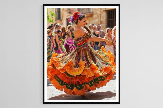 Sardana Dance, Traditional Costumes Circle Dance Art Print
