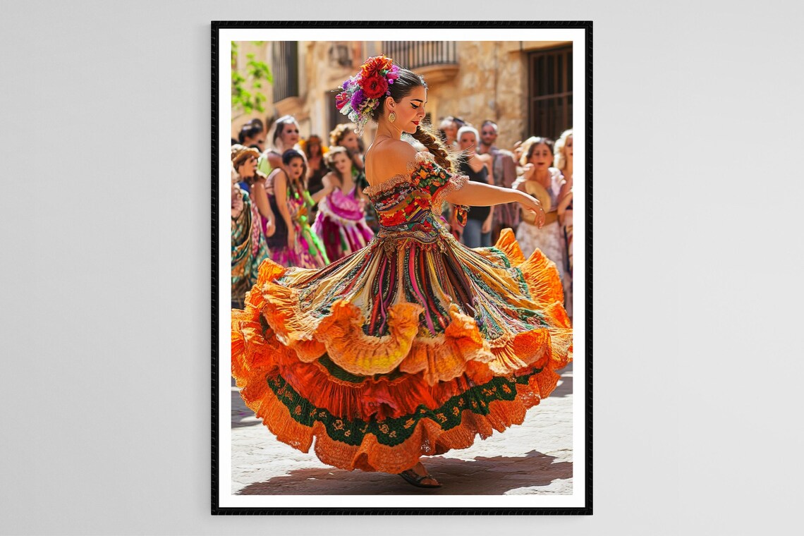 Sardana Dance, Traditional Costumes Circle Dance Art Print