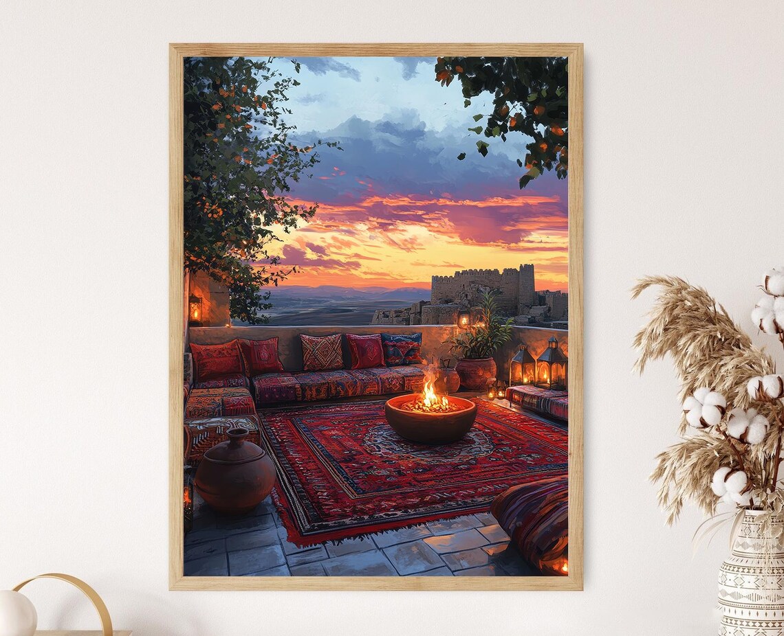 Erbil Rooftop Patio Art Print, Iraqi Kurdistan