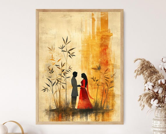 Minimalist Gudi Padwa Art Boho Indian Festival Print Hindu New Year Wall Decor Maharashtrian Ethnic Painting Modern Cultural Artwork