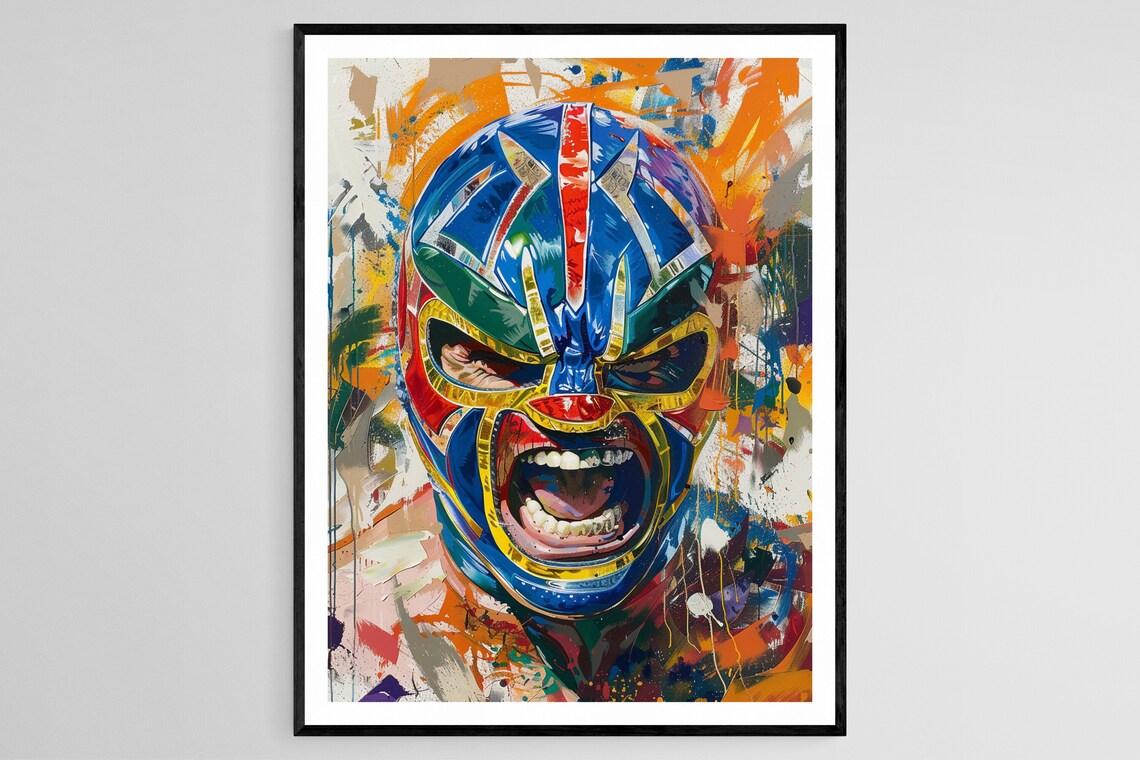 Lucha Libre Vintage Poster, Mexican Wrestling Art Print
