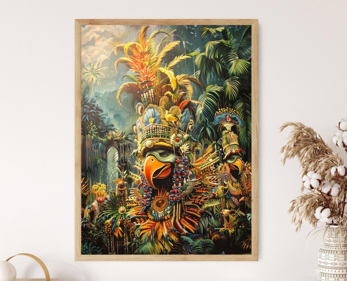 Rio Carnival Vibrant Art Print, Brazil Festive Decor