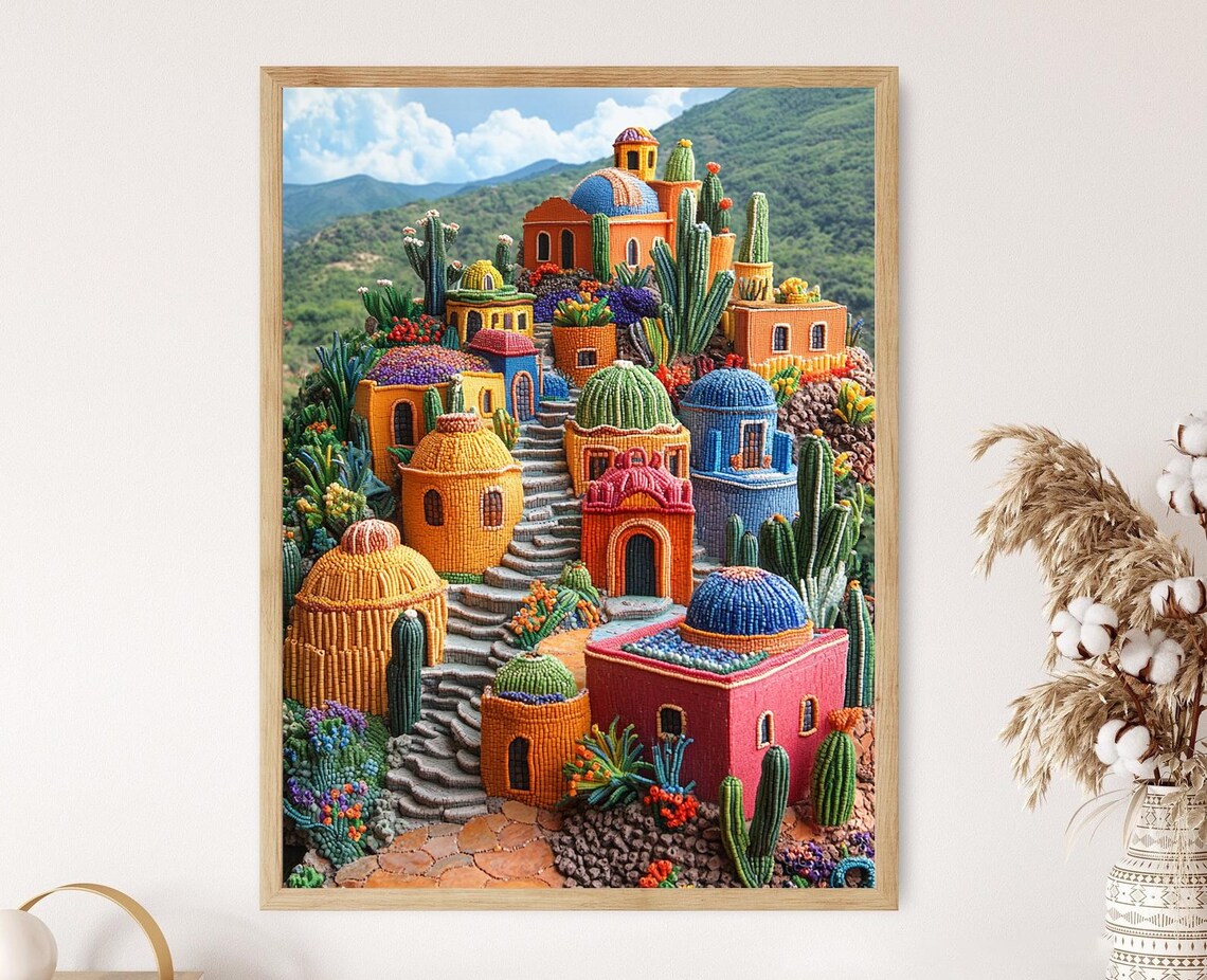 Oaxaca Bead City Mexican Pop Art Illustration
