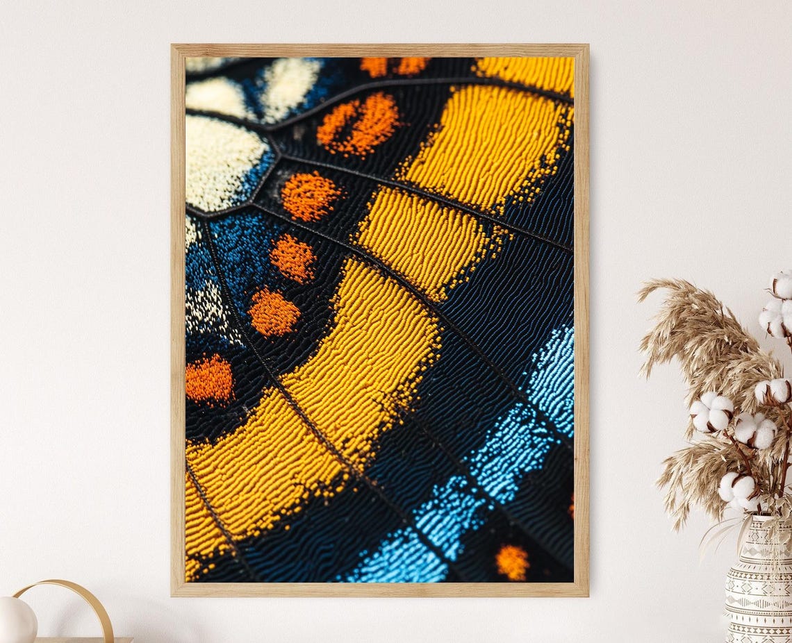 Butterfly Wing Art Print Symmetrical Macro Patterns