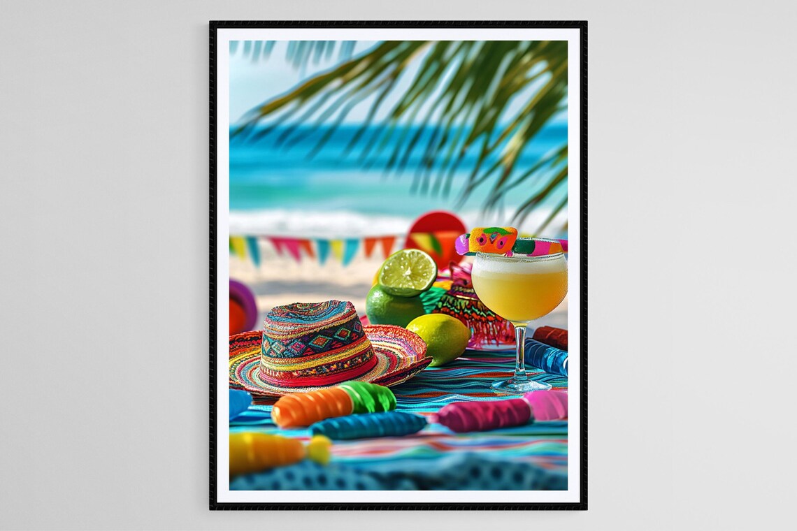 Cinco De Mayo Beach Fiesta, Tropical Party Art Print