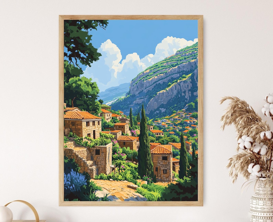 Lebanese Village in Chouf Mountains Art Print