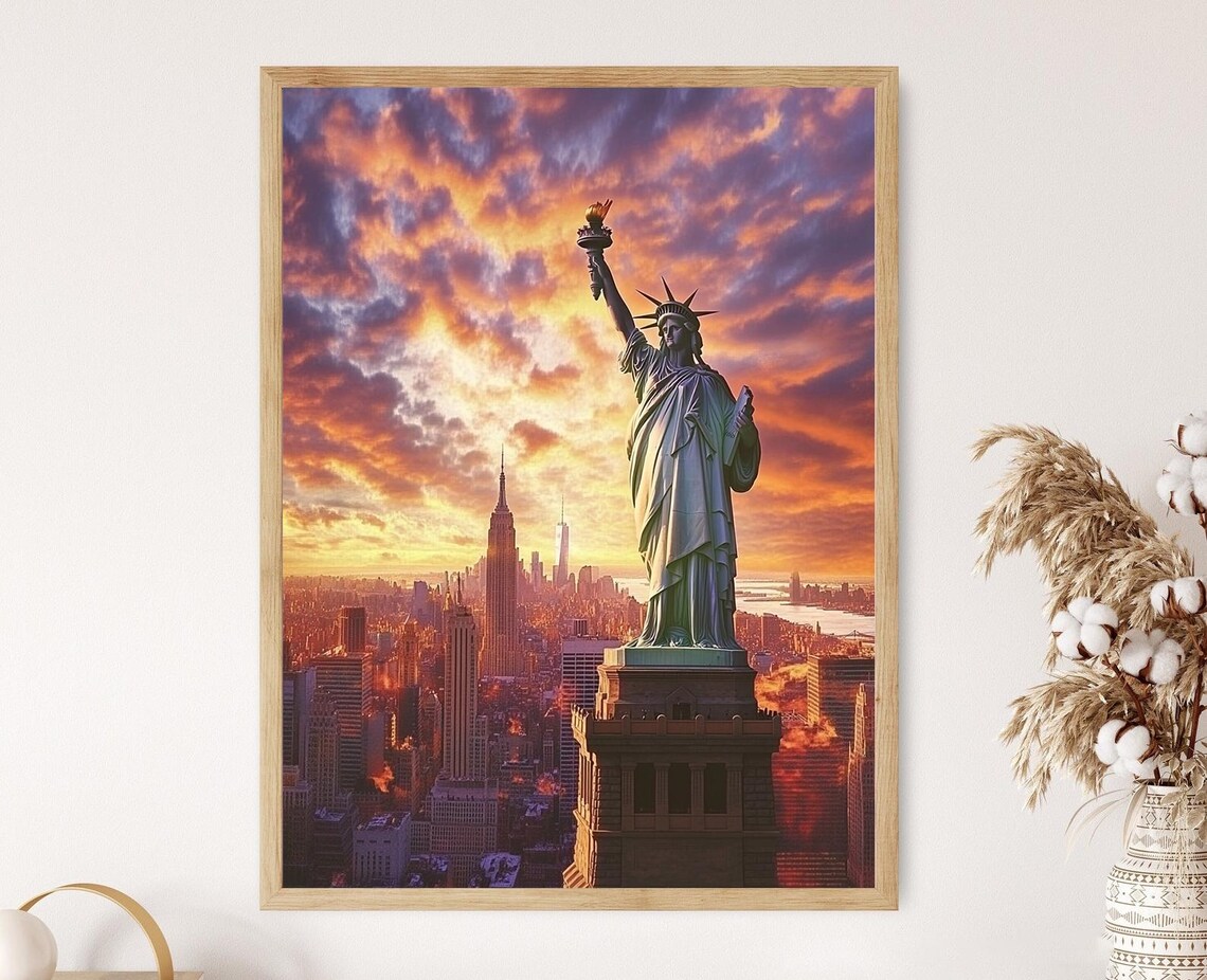 Statue Of Liberty Art Print, New York Harbor