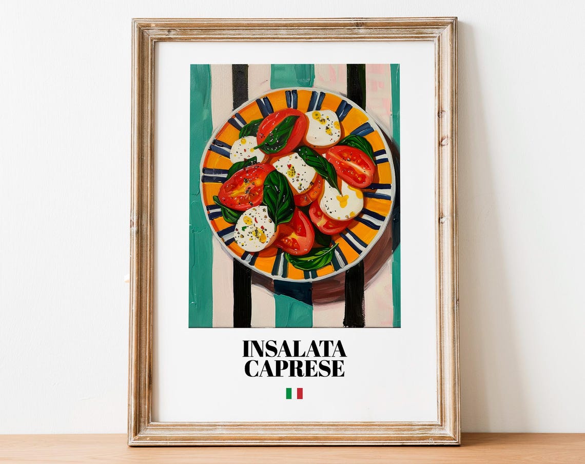Insalata Caprese Italian Tomato Mozzarella Salad Painting Poster