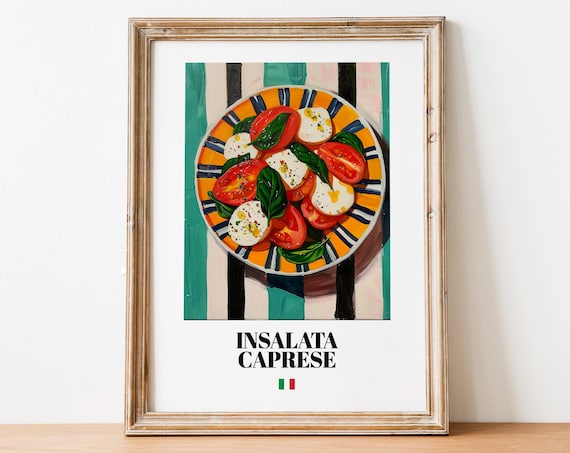 Insalata Caprese Italian Tomato Mozzarella Salad Painting Poster