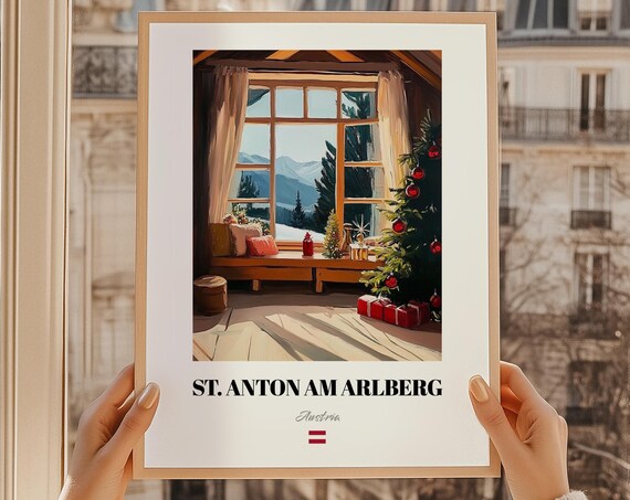 St Anton Am Arlberg Austria Christmas Room Mountain Ski Poster