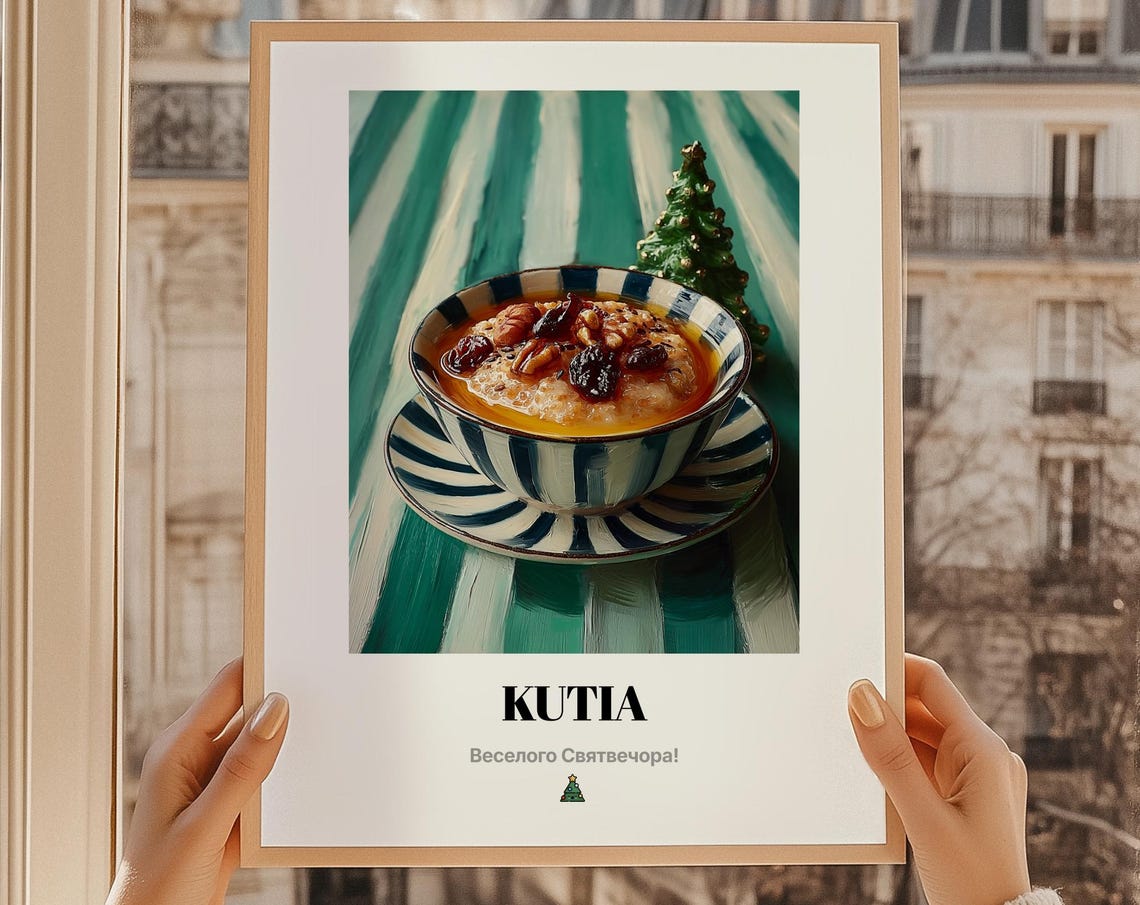 Kutia Ukrainian Christmas Eve Wheat Porridge Oil Painting Poster