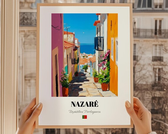 Nazar Repblica Portuguesa Portugal Wall Art Oil Painting Reproduction Print Poster Friend Gift Bathroom Decor