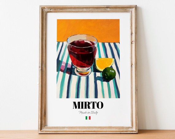 Mirto Wall Art Print Poster Sardinian Herbal Liqueur Artwork For Kitchens