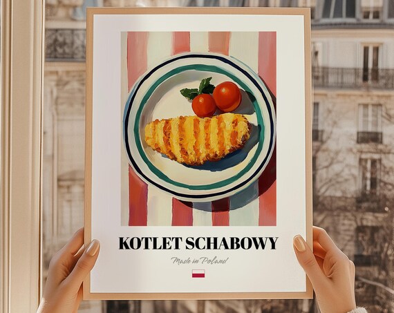 Kotlet Schabowy Polish Breaded Pork Cutlet Food Painting Poster