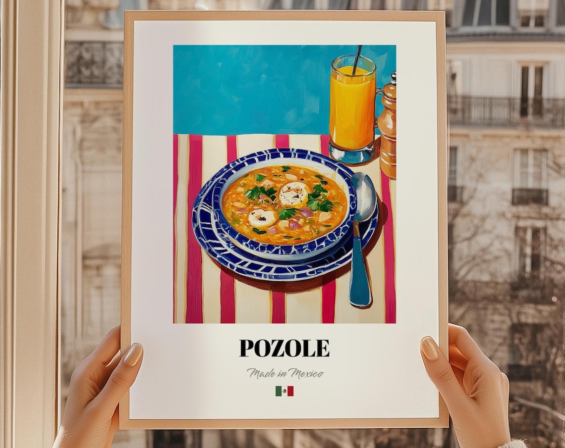 Pozole Mexican Food Painting Kitchen Poster Large Oil Restaurant Art