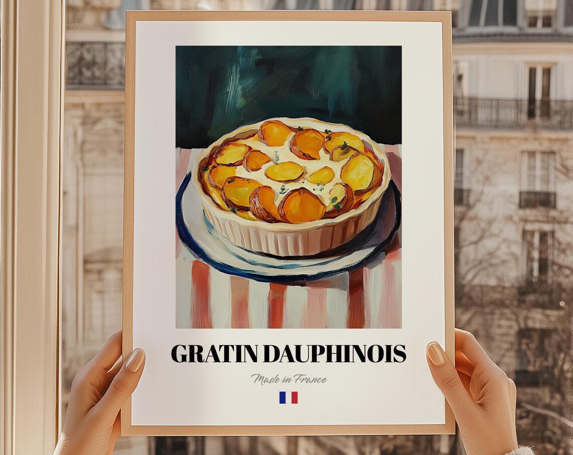 Gratin Dauphinois French Potato Gratin Painting Kitchen Art Print France