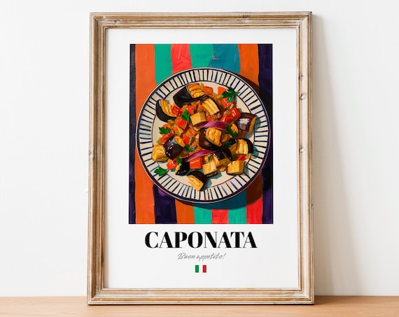 Caponata Sicilian Italian Vegetable Medley Rustic Kitchen Poster