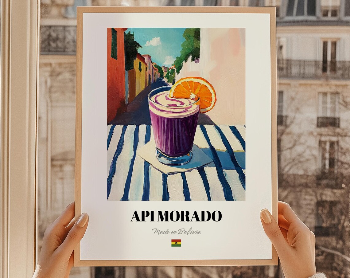 Api Morado Bolivian Beverage Poster, Bar Decor