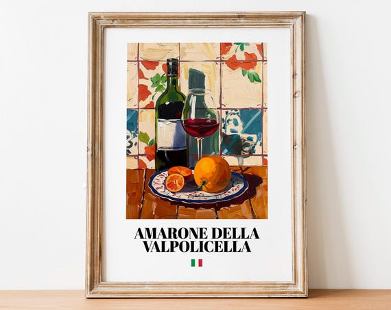 Amarone della Valpolicella Italian Red Wine Still Life Art Poster