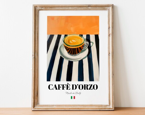 Caffè D'Orzo Made in Italy Espresso Cup Still Life Art Poster