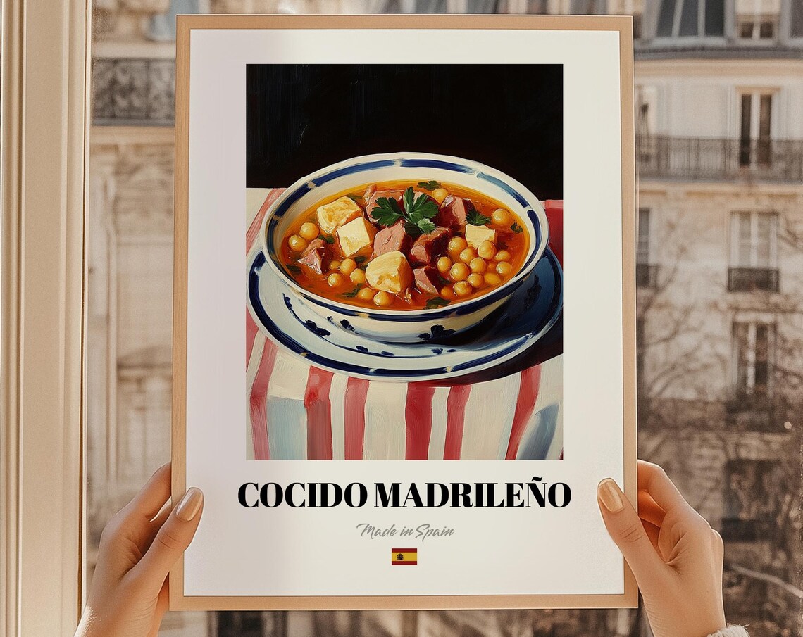 Cocido Madrileo Spanish Food Poster Snack Bar Menu Covers Kitchen Wall Art