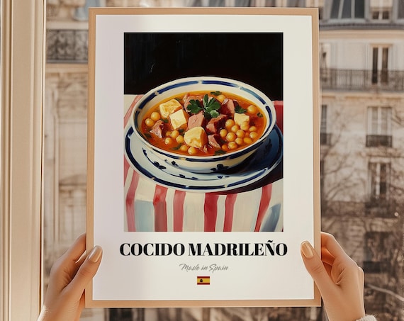 Cocido Madrileno Spanish Chickpea Stew Art Kitchen Wall Poster