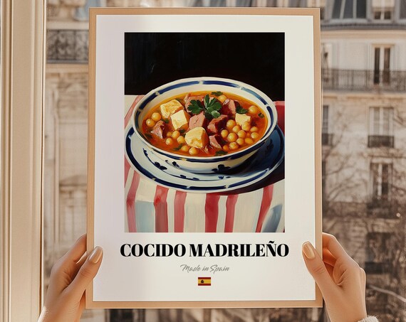 Cocido Madrileo Spanish Food Poster Snack Bar Menu Covers Kitchen Wall Art