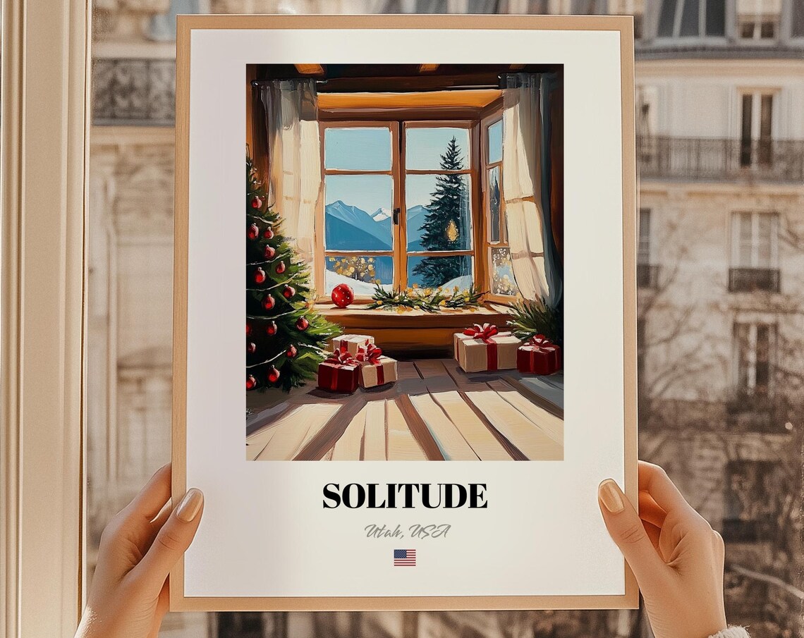 Solitude Utah Usa Ski Resort Wall Art Print Poster Christmas Gift