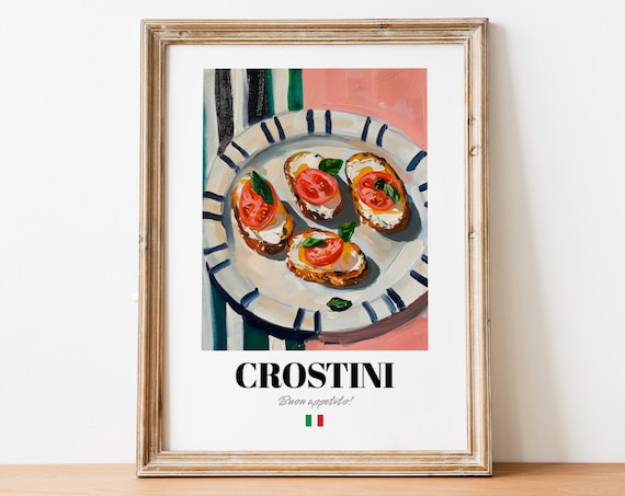 Italian Crostini Poster Appetizer Decor For Restaurant And Caf Spaces