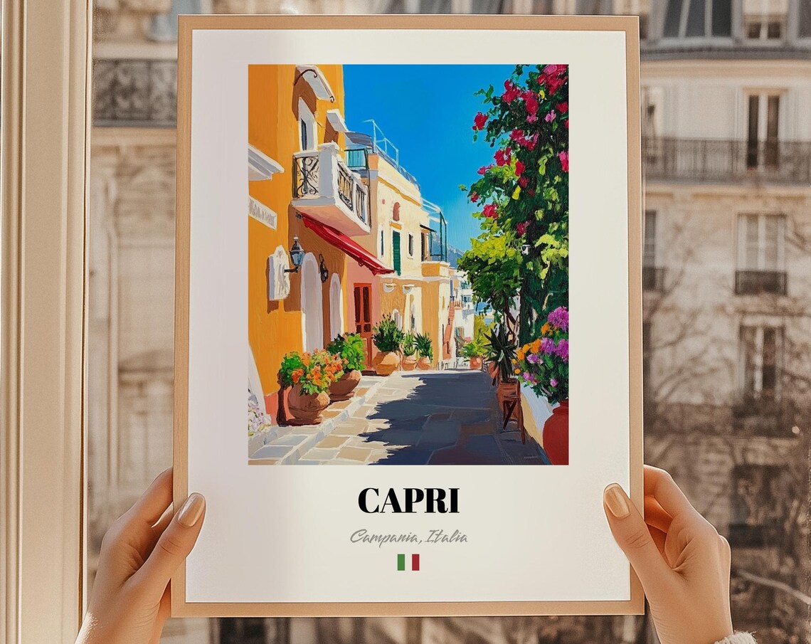 Capri Campania Italy Street Scene Painting Reproduction Poster