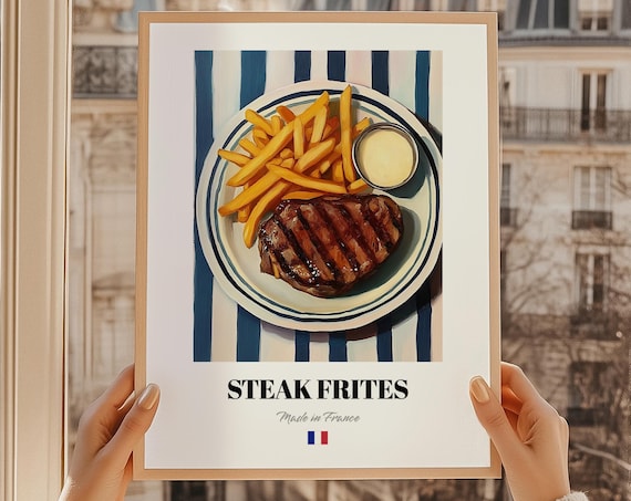 Steak Frites Made In France French Bistro Steak And Fries Art Poster