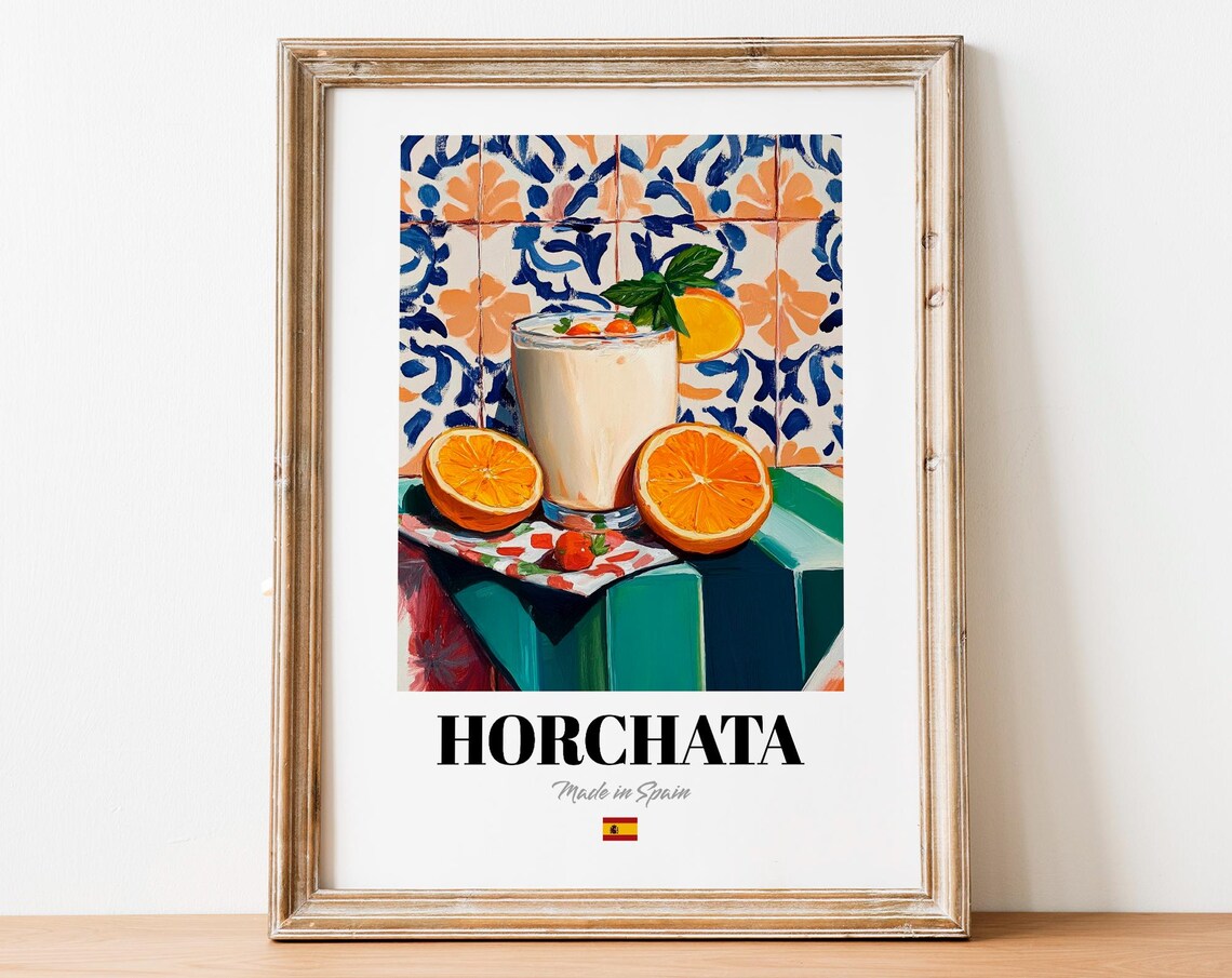 Spanish Horchata Poster, Traditional Drink Artwork