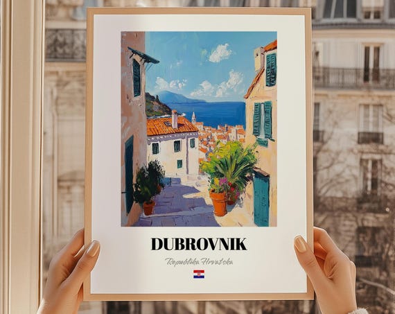 Dubrovnik Republika Hrvatska Wall Art Print Of An Oil Painting Reproduction Home Office