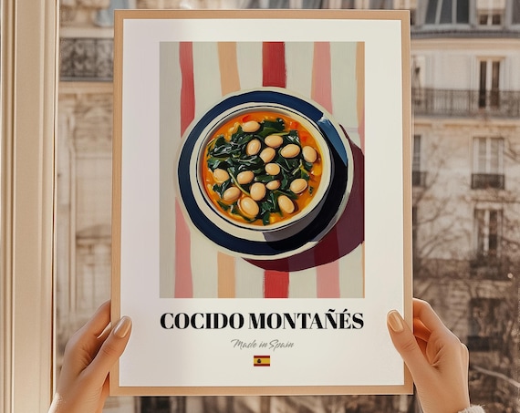 Cocido Montañés Spanish Bean Stew Food Art Kitchen Wall Poster