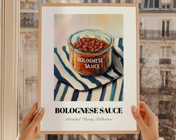 Bolognese Sauce Jar Painting Essential Flavors Collection Kitchen Art Print