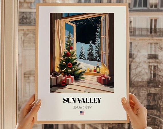 Sun Valley Idaho Usa Ski Resort Wall Art Print Poster Christmas Gift