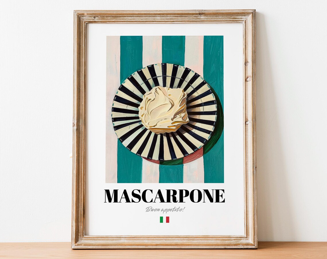 Italian Mascarpone Poster Creamy Cheese Art For Gourmet Kitchens