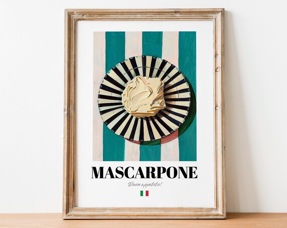 Italian Mascarpone Poster Creamy Cheese Art For Gourmet Kitchens