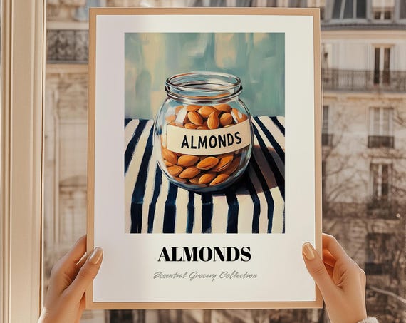 Almonds Nuts Wall Art Pantry Decor Print Cooking Gift Restaurant Kitchen