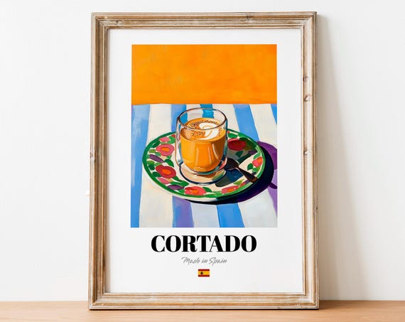 Cortado Wall Art Print Poster Culinary Coffee Artwork For Stylish Kitchens