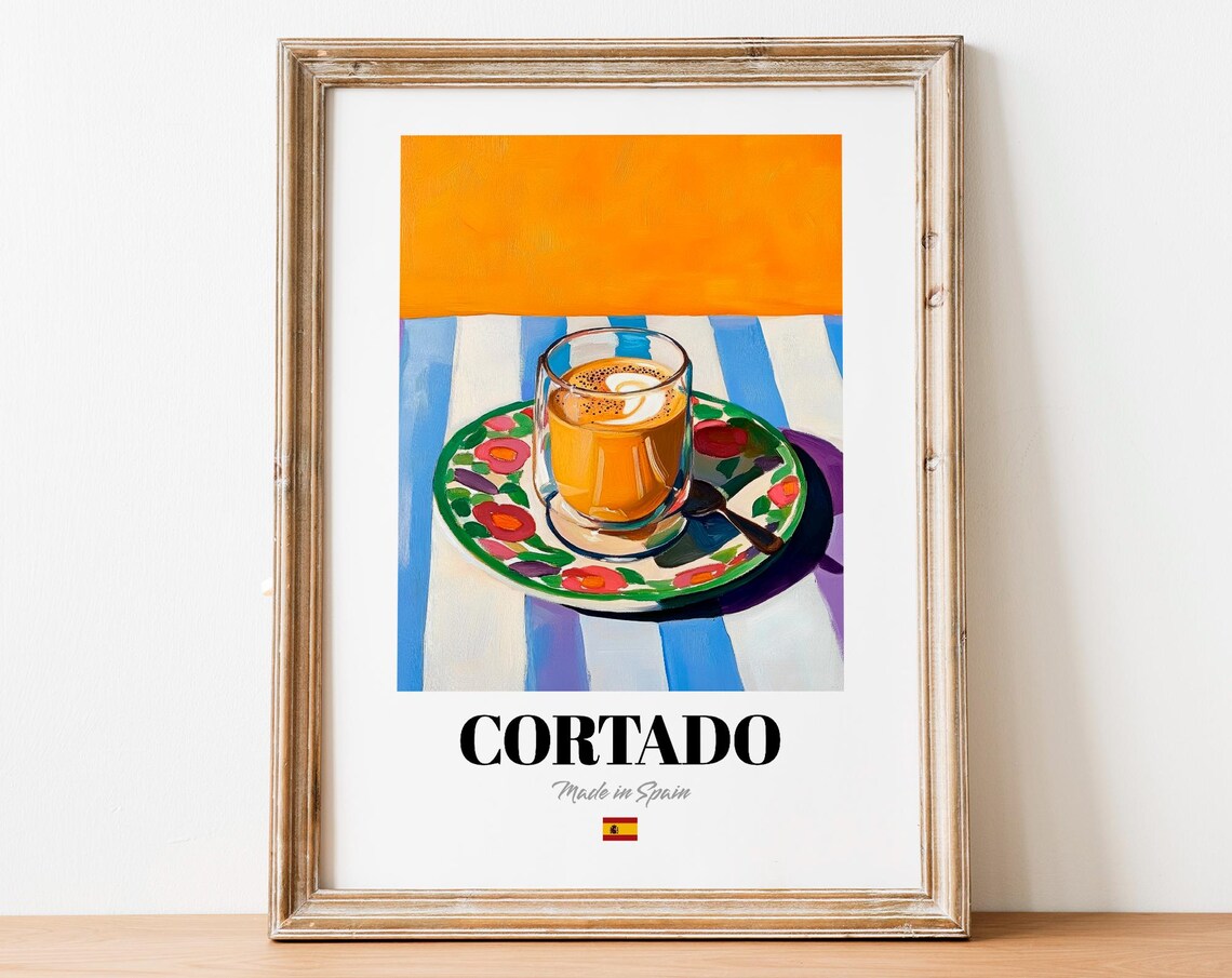 Cortado Wall Art Print Poster Culinary Coffee Artwork For Stylish Kitchens