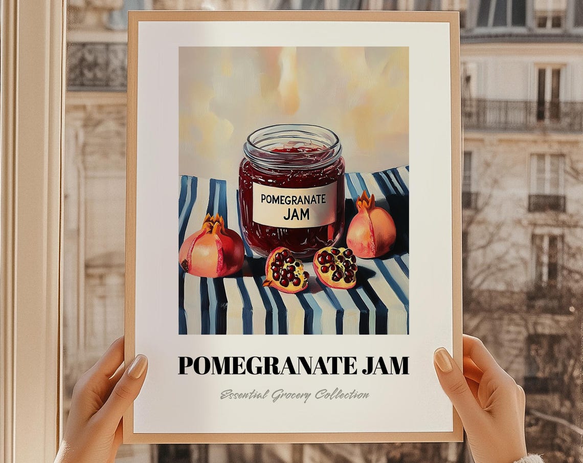 Pomegranate Jam Print Pantry Wall Decor Chef Gift Restaurant Kitchen Art